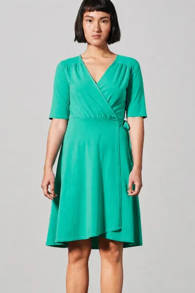 HempAge Hempage Damen vegan Wickelkleid In Smaragd