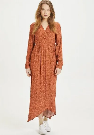 KnowledgeCotton Apparel KnowledgeCotton Apparel Maxi Kleid - ORCHID Flower Print Wrap Dress - aus EcoVero