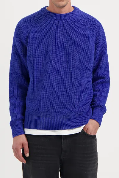 Kuyichi Kuyichi Herren vegan Strickpullover Duke Dusk Indigo