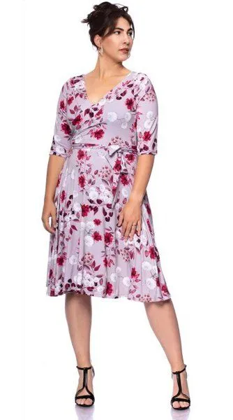 Ingoria Ingoria AVA wendbares Wickelkleid Langarm-Arm mit schwingendem Rock (Print)