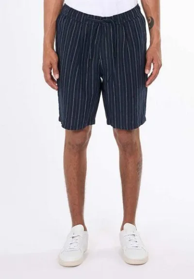 KnowledgeCotton Apparel KnowledgeCotton Apparel Loose Striped Shorts aus Bio-Leinen