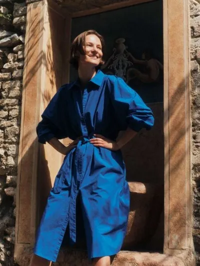 LANIUS LANIUS Kleid mit Kräuseln (GOTS) aus Bio-Baumwolle