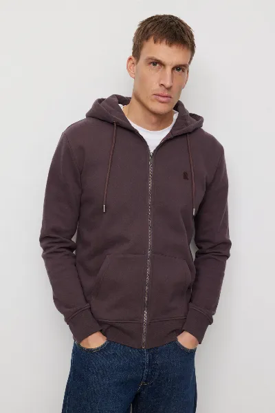 recolution Recolution Herren vegan Sweatjacke Birch Dark Grape