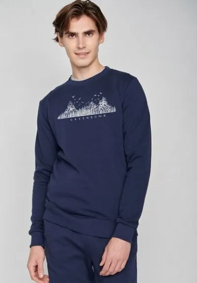 GreenBomb GREENBOMB Nature Mountain Logo Wild - Bequemes Sweatshirt aus Bio-Baumwolle / hochwertiger Print / Fair & Vegan