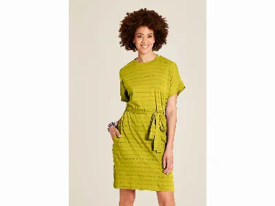tranquillo tranquillo Bio-Damen-Mini-Kleid aus Ajour-Jersey mit Taschen, pear,