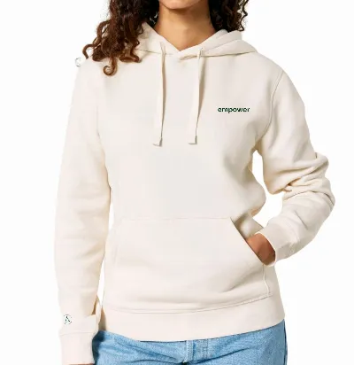 Inaska Inaska Damen vegan Hoodie Unisex Empower Vintage WeiÃŸ DunkelgrÃ¼n