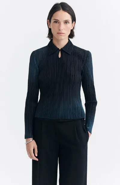 thinking mu Thinking MU Damen vegan Top Crinkle Agostina Blau