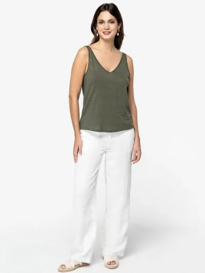 YTWOO YTWOO Umweltfreundliches Top aus Leinen für Damen