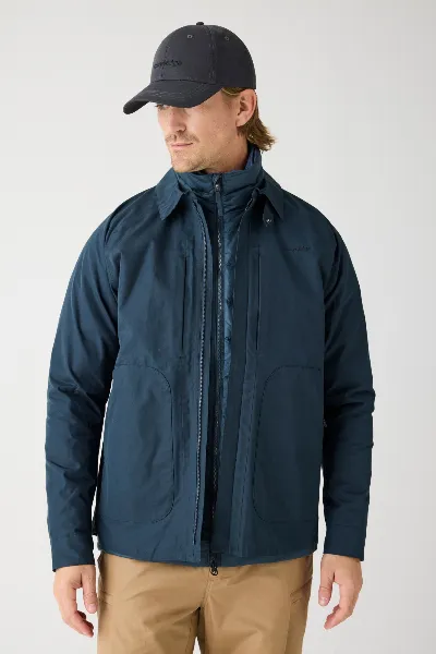 KnowledgeCotton Apparel KnowledgeCotton Apparel Herren vegan Jacke Vent Canvas 200 Total Eclipse Navy