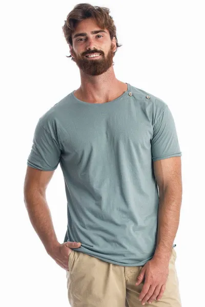 RAVENS VIEW IBIZA RAVENS VIEW IBIZA Herren vegan Tee Egan Knopf Chinois