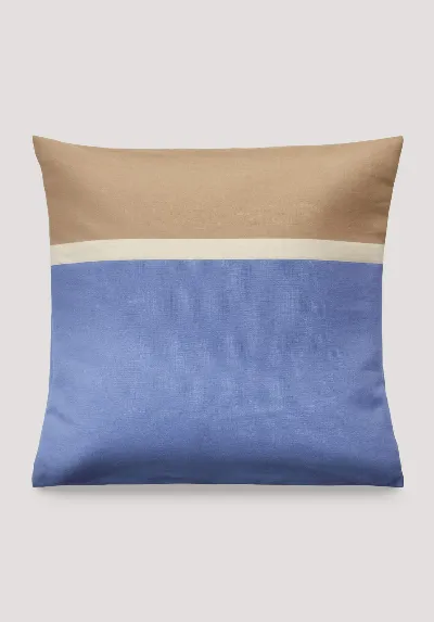 hessnatur hessnatur Kissenbezug Turku aus Bio-Baumwolle - blau - Größe 70x70 cm