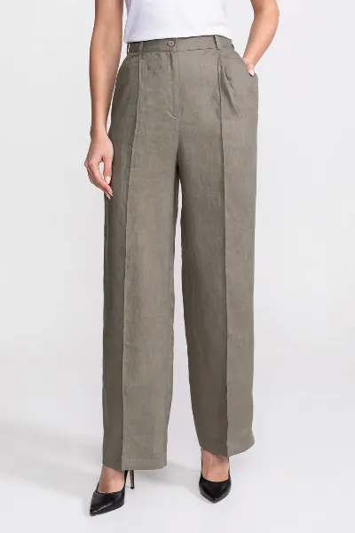 De IONESCU De IONESCU Damen vegan Hose Figa Leinen Khaki