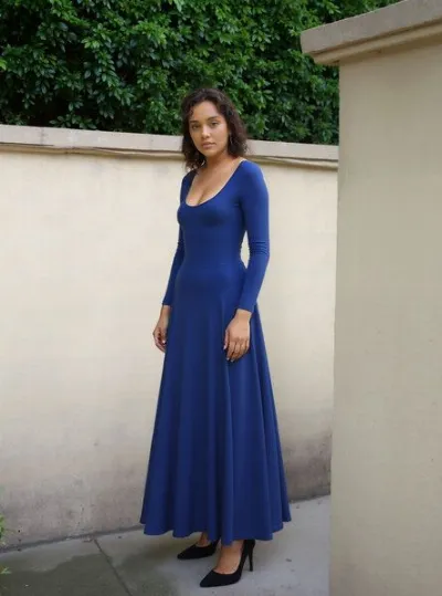 Ingoria Ingoria AMELIA zeitloses Maxi-Wendekleid mit Taillenschnürung 3/4 Arm