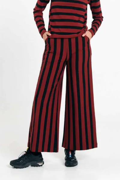 SUITE13LAB SUITE13LAB Damen vegan Hose Palau Stripes In Ziegelrot