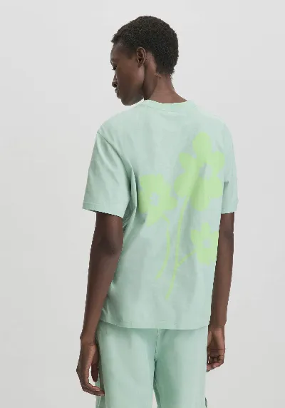 hessnatur hessnatur Damen Print T-Shirt Oversize aus Bio-Baumwolle - grün