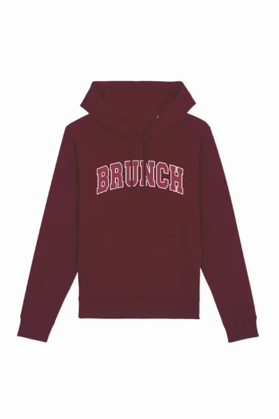 Oat Milk Club Oat Milk Club Damen vegan Kapuzenpullover Brunch Burgund