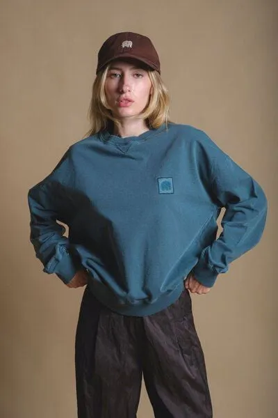 Trendsplant Trendsplant Women's Espliego Pigment Oversized Sweatshirt Elm Green
