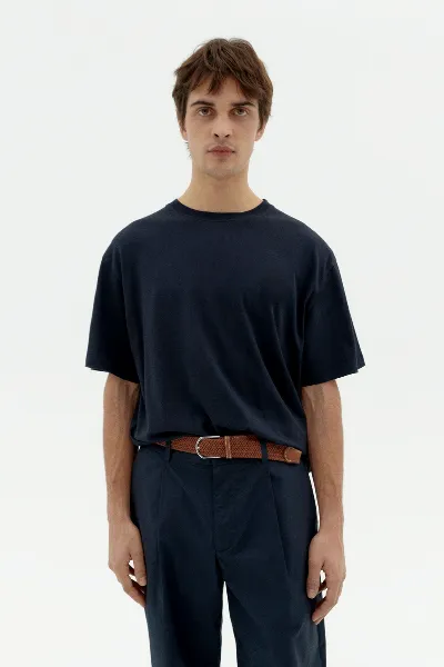 thinking mu Thinking MU Herren vegan T-Shirt Aaron Basic Marine