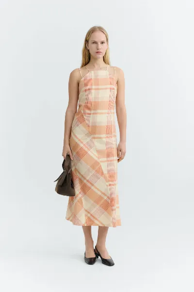 thinking mu Thinking MU Damen vegan Kleid Helia Kariert Orange