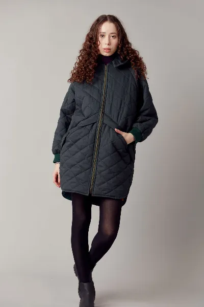 KOMODO KOMODO Damen vegan Mantel Daniella Biologisch Baumwolle Efeugrün