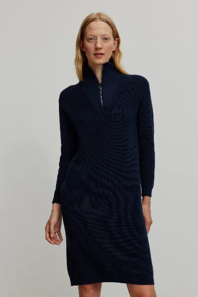 recolution Recolution Damen vegan Strickkleid Stellera Dark Navy