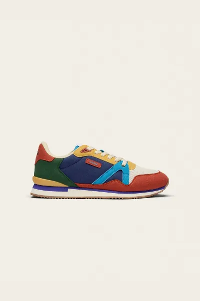 Odaje Odaje Herren vegan Sneaker Andre Rot/Violett/Senf