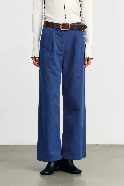 Rotholz Rotholz Damen vegan Hose Hohe Taille Ozeanblau
