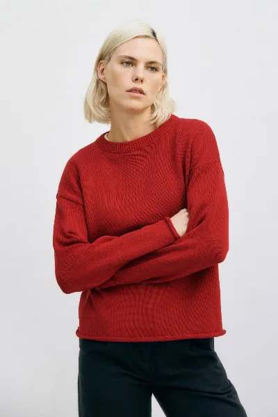 Rotholz Rotholz Damen vegan Strickpullover Oversize