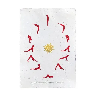 Sundara Sundara Yoga-Poster Sonnengruß aus handgeschöpftem Papier