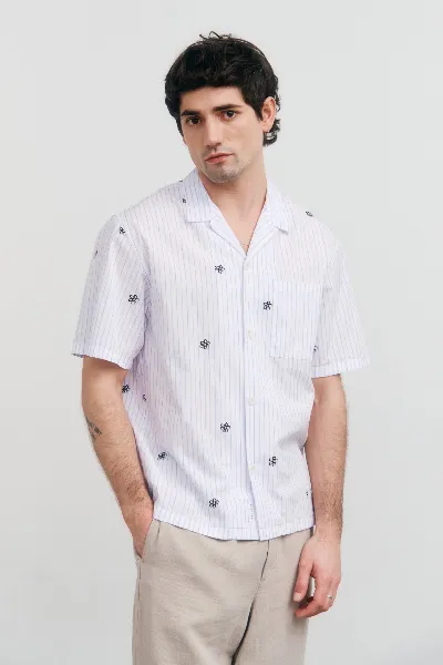 Rotholz Rotholz Herren vegan Shirt Bowling Flower Print Stripe