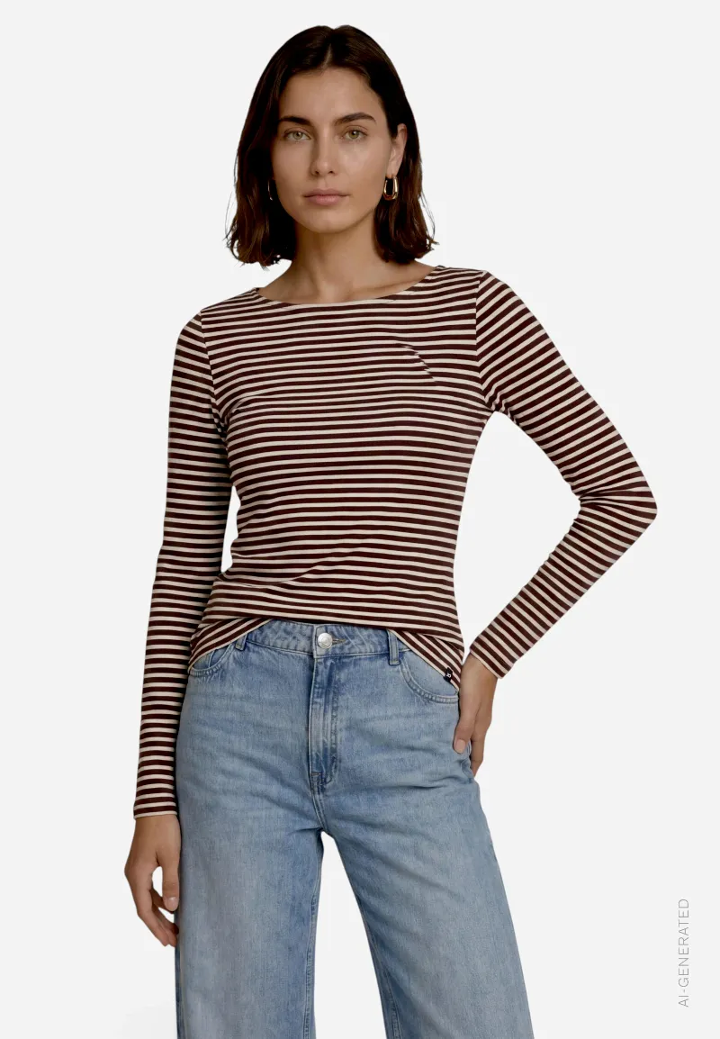 zero Damen Shirt mit Streifen