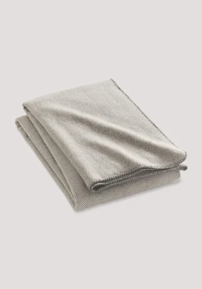 hessnatur hessnatur Decke MERLE aus Bio-Baumwolle - grau - Größe 140x180 cm