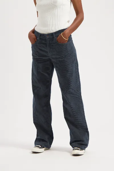 Kuyichi Kuyichi Damen vegan Hose Lena Locker Geschnitten Cord Ozean