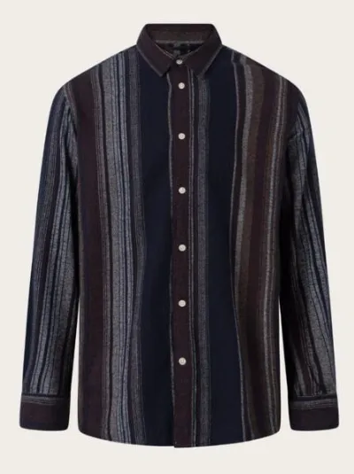 KnowledgeCotton Apparel KnowledgeCotton Apparel - Hemd Loose Fit Double Layer Striped Shirt