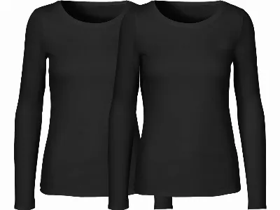 Neutral Neutral 2er-Pack Bio-Damen-Langarmshirt mit Rundhalsausschnitt, black,