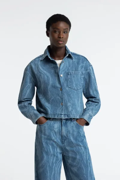 Kings of Indigo Overshirt Quinn Laser Blau