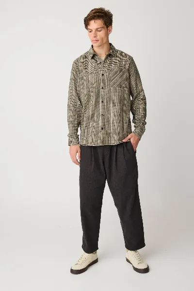 KnowledgeCotton Apparel Hemd Dune Regular Mullti Check Braun