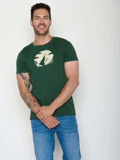 GreenBomb GREENBOMB Nature Clouds Ride Guide - Sportliches T-Shirt aus Bio-Baumwolle / hochwertiger Print / GOTS / Fair & Vegan