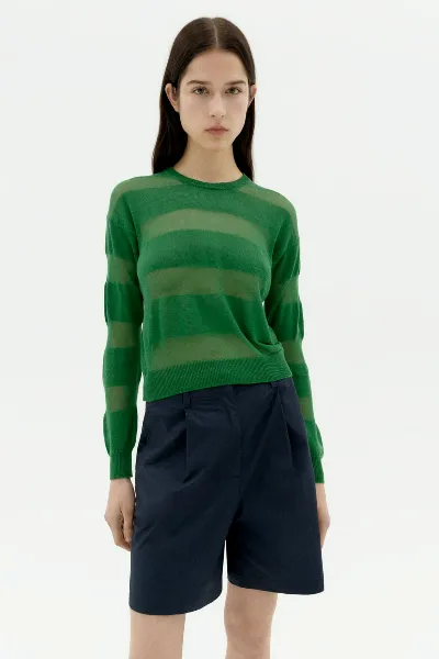 thinking mu Thinking MU Damen vegan Strickpullover Jersey Be Green