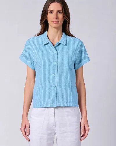 HempAge HempAge Kurzarm-Bluse Hanf/Biobaumwolle