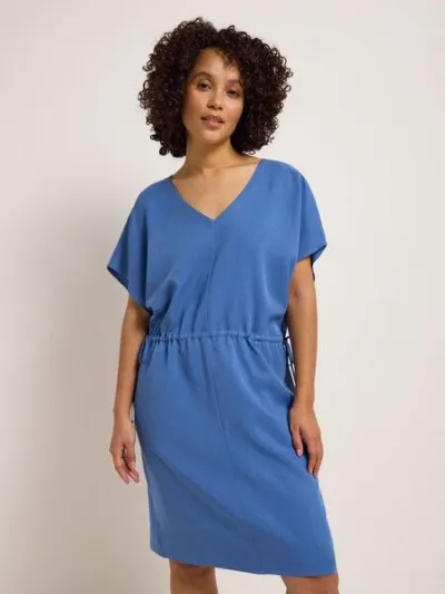 LANIUS LANIUS Kleid mit V-Ausschnitt aus TENCEL und Bio-Leinen