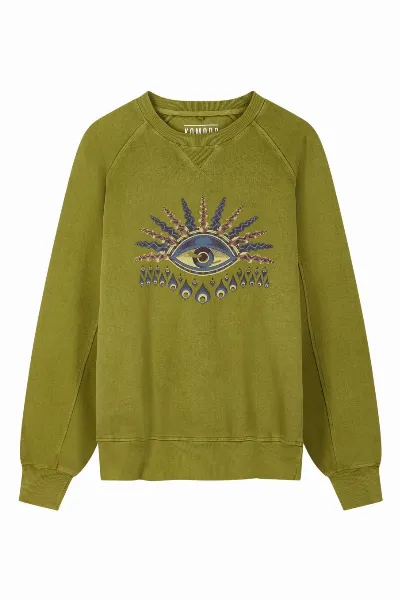 KOMODO KOMODO Herren vegan Anton Komodo Eye Sweatshirt Grün