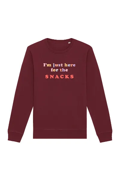 Oat Milk Club Oat Milk Club Damen vegan Sweatshirt Just Here For The Snacks Bordeaux