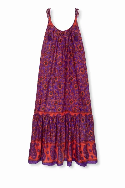 el.résidu el.résidu Damen vegan Kleid Myra Lila/ Rot