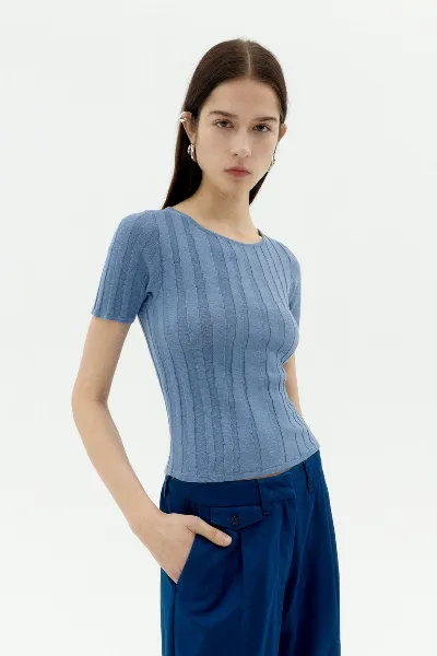 thinking mu Thinking MU Damen vegan Oberteil Suki Blue