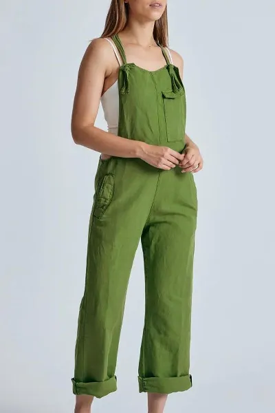Flax and Loom Flax and Loom Damen vegan Latzhose Leinen Mary Lou Spring Green