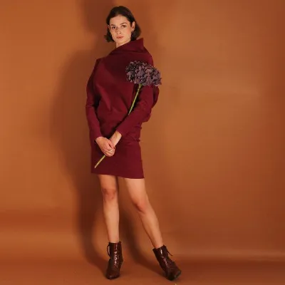 ManduTrap ManduTrap Asymmetrisches Cordkleid Juni aus Biobaumwolle kbA in blau oder berry