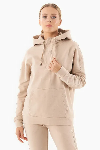 ORGANICATION ORGANICATION Damen vegan Sweat Hoodie Bio-Baumwolle Beige