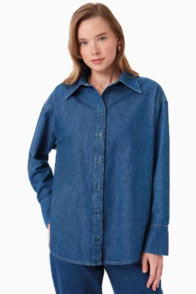 ORGANICATION ORGANICATION Damen vegan Hemd Blau