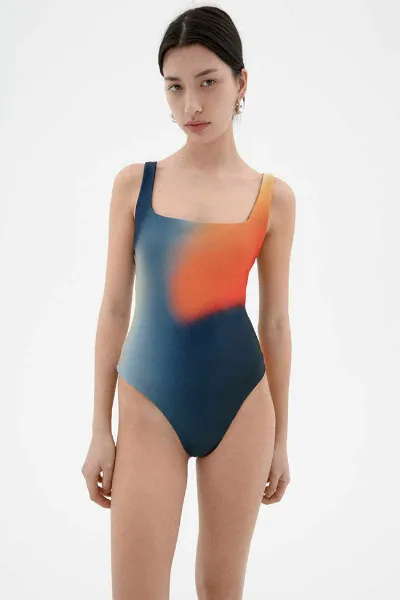 thinking mu Thinking MU Damen vegan Badeanzug Bookeh Amalfi Blau Orange